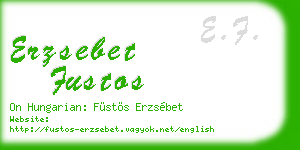 erzsebet fustos business card