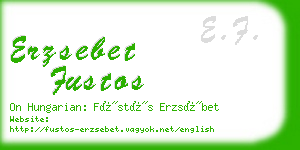 erzsebet fustos business card